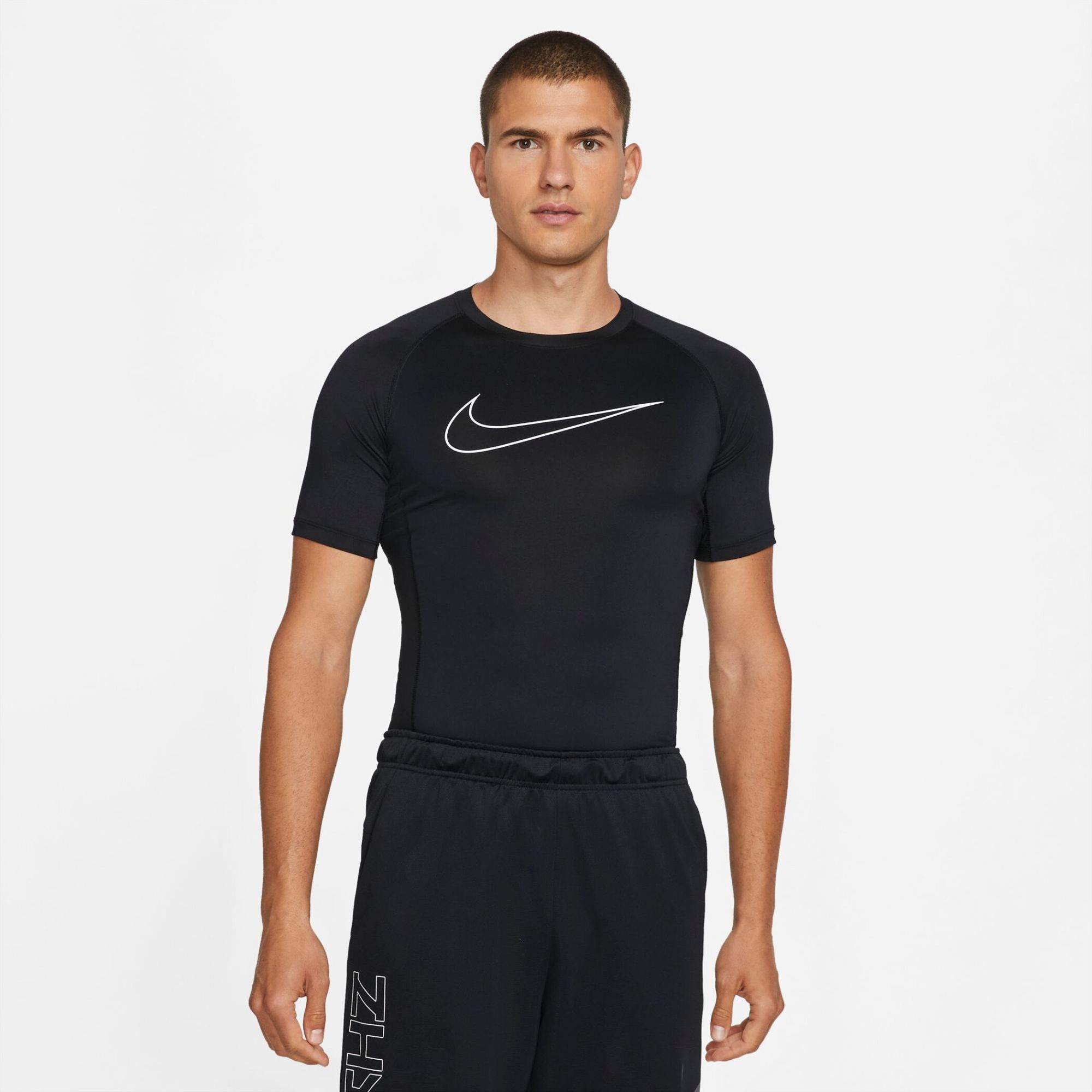 M NP DF TIGHT TOP SS 010 BLACK/WHITE 