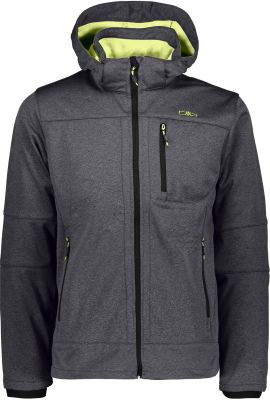 MAN JACKET ZIP HOOD U874 ASPHALT MEL. 