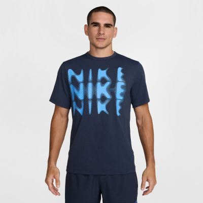 Vielseitiges Nike Dri-FIT Kurzarm-Oberteil Thunder Blue/Black 