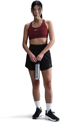 W NK SWSH MED SPT BRA Dark Red/White 