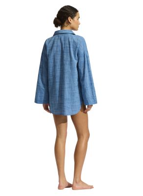 Longline Beach Shirt Chambray 