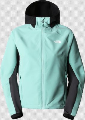 W AO SOFTSHELL HOODIE 90Q Wasabi-Asphalt Grey-TNF Bl 